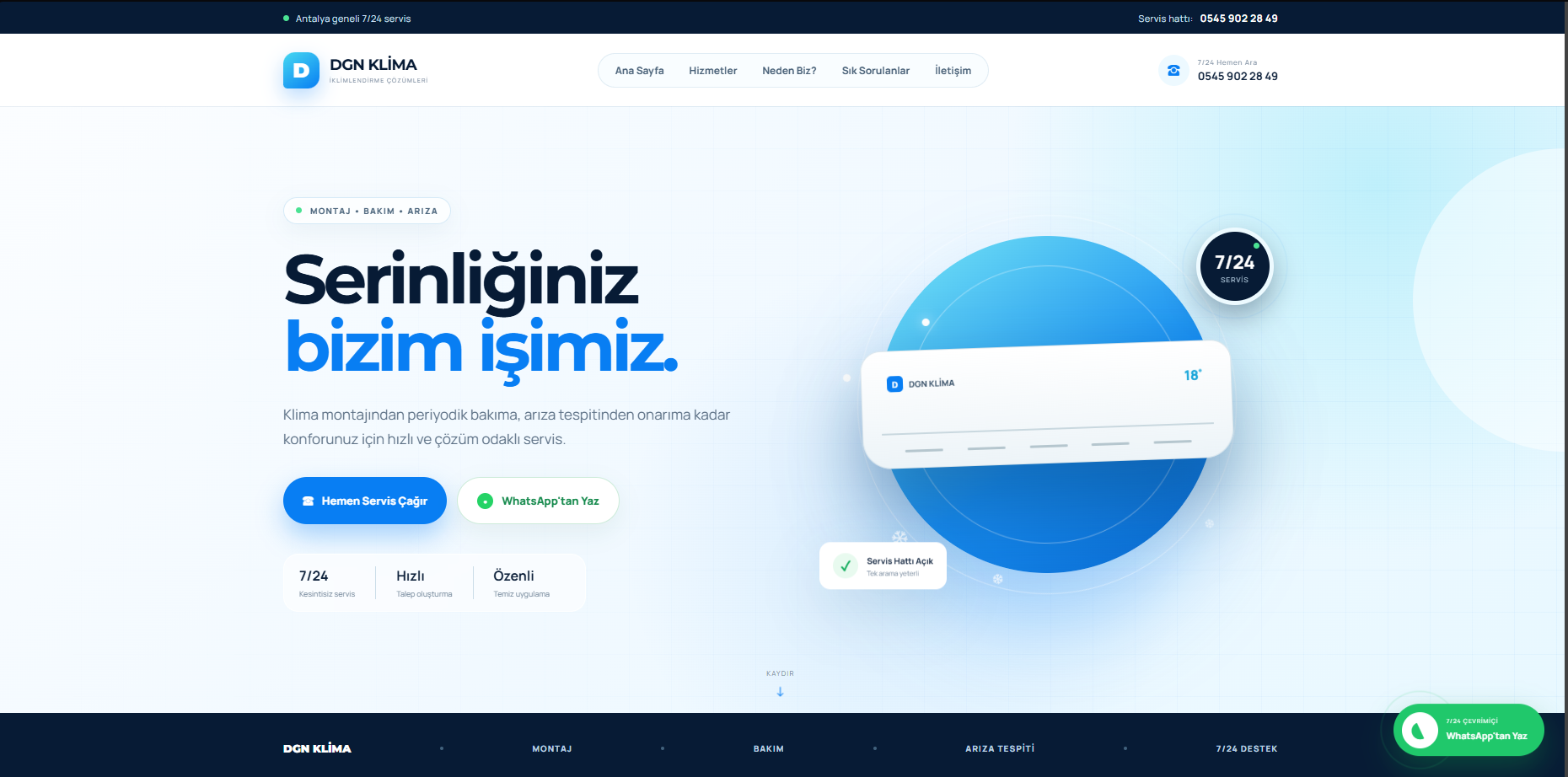 DGN Klima Antalya - Kurumsal Web Sitesi